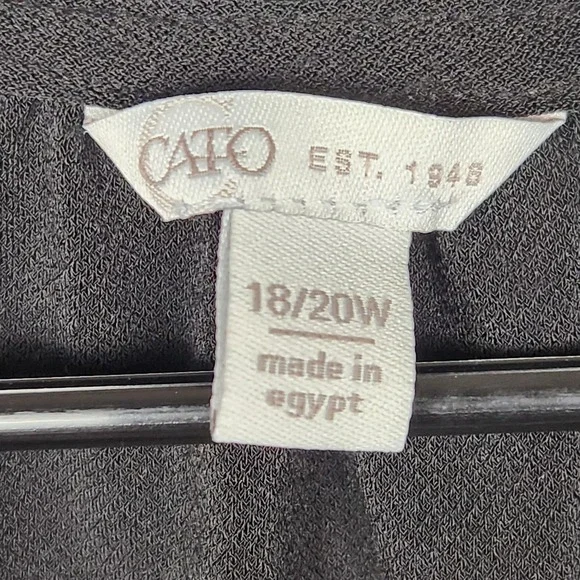 Cato Blouse Womens 18/20W Black Sheer Swiss Dot Ruffle Sleeve Pullover Plus‎ Top - Picture 3 of 14